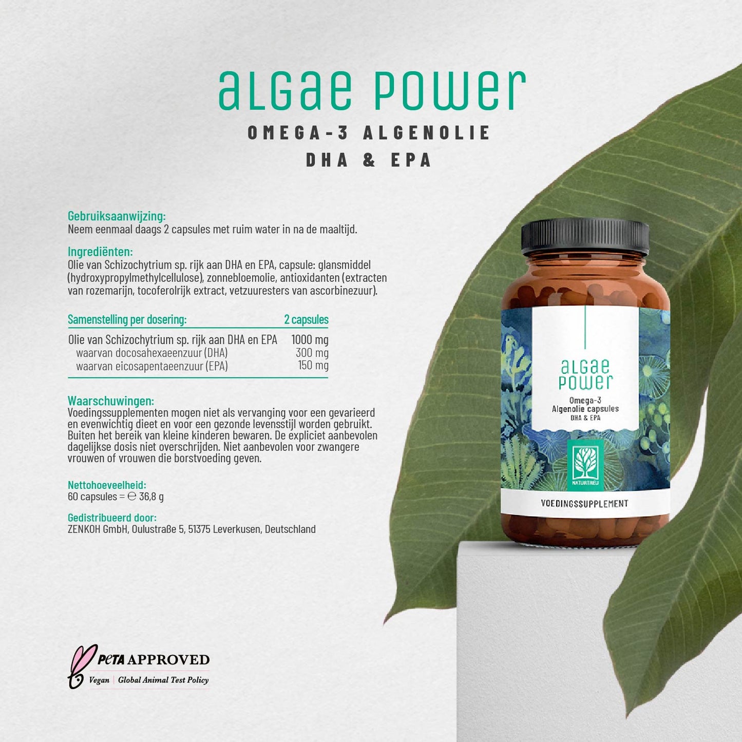 Algenkraft Omega3 Algenoel DHA EPA NL Etikett01