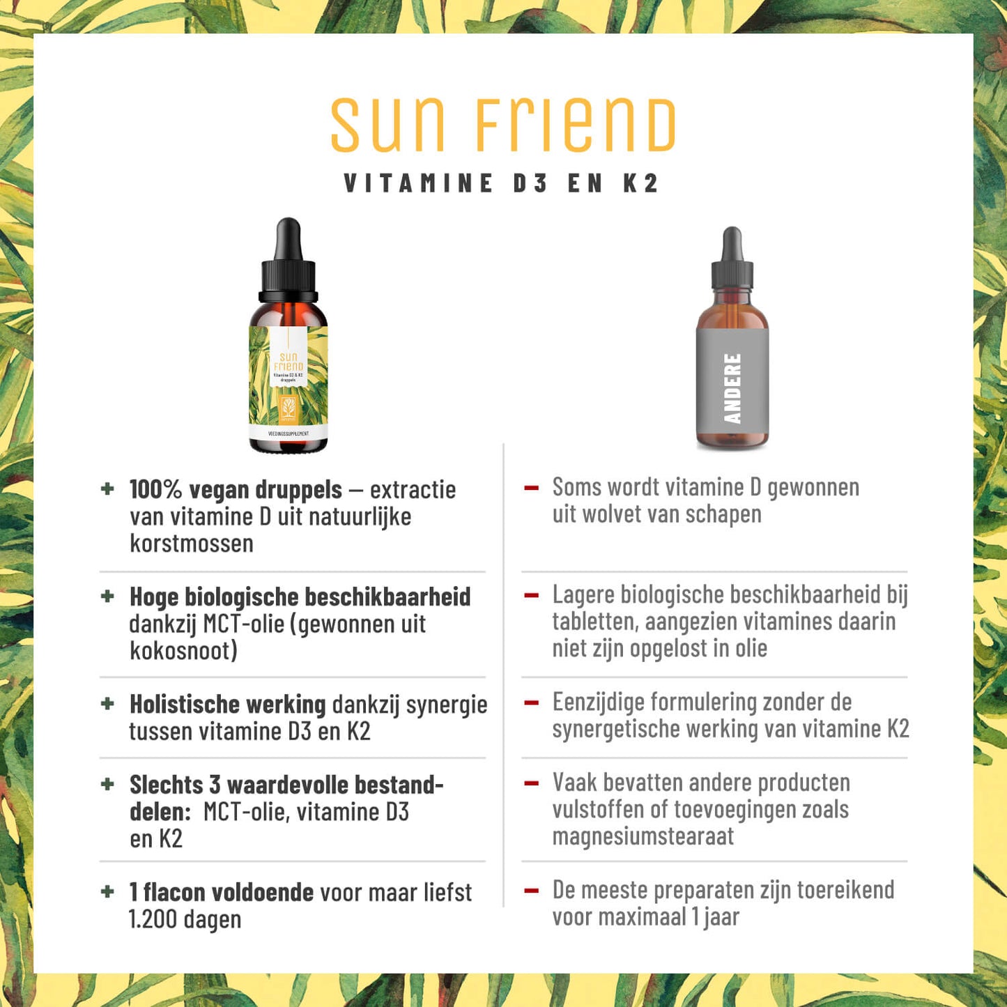 Sun Friend Vergleichstabelle