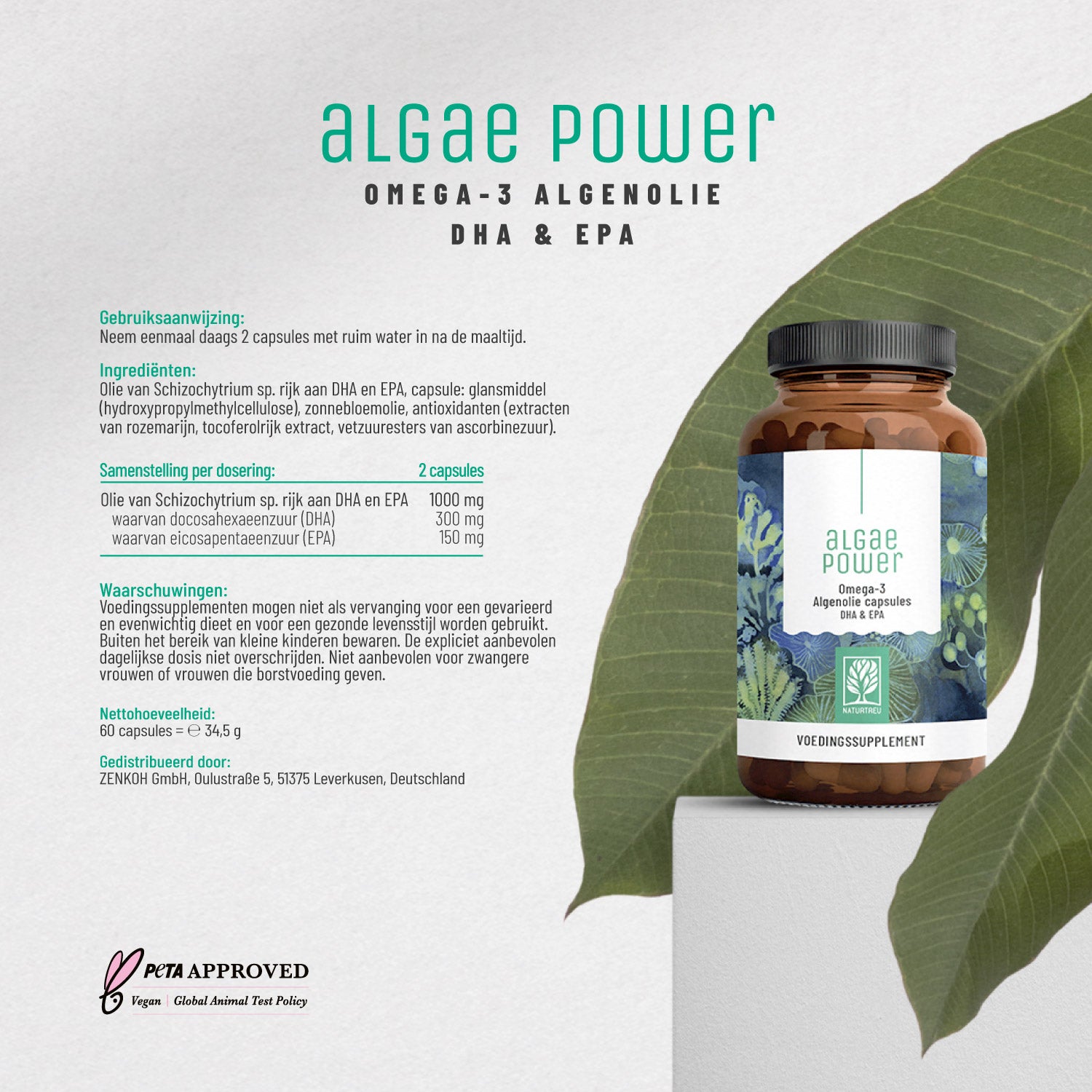 Algenkraft Omega3 Algenoel DHA EPA NL Etikett 01