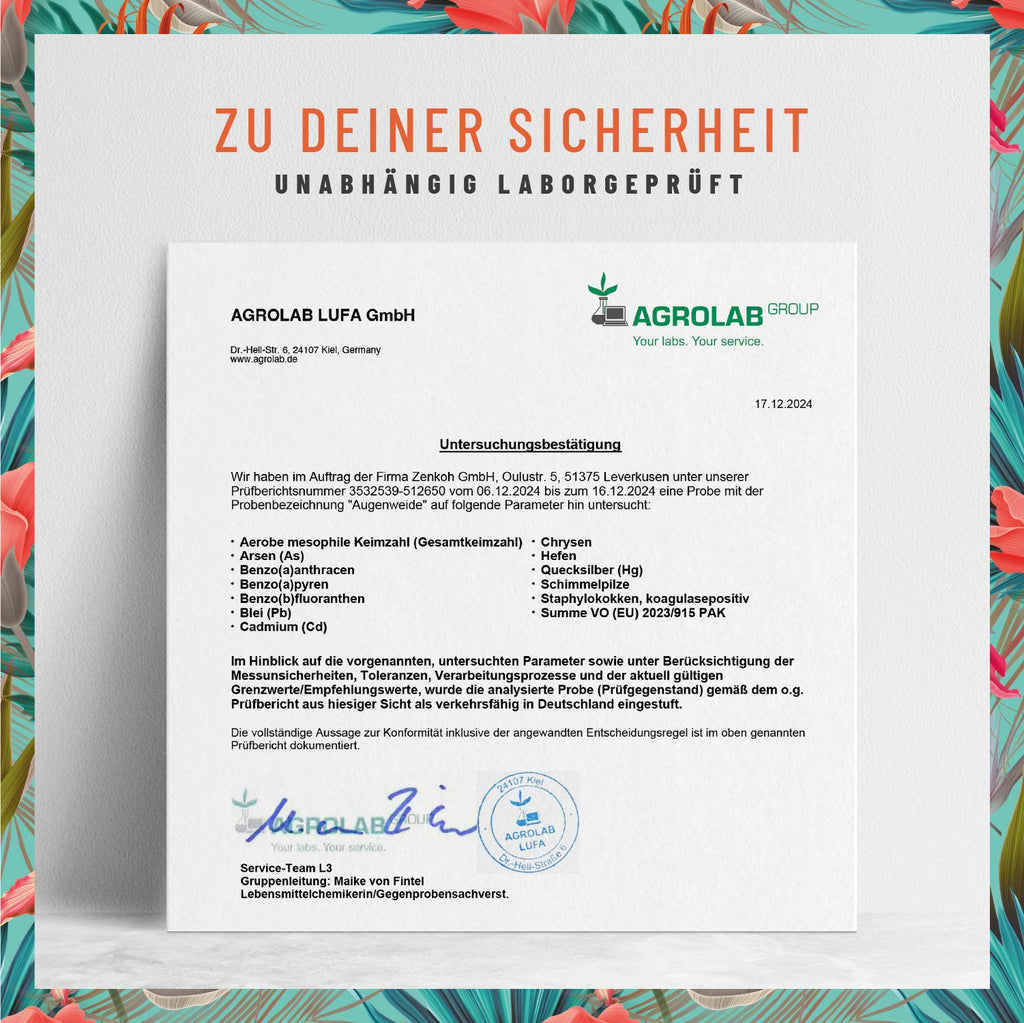 Augenweide Vitamin-A Laborzertifikat
