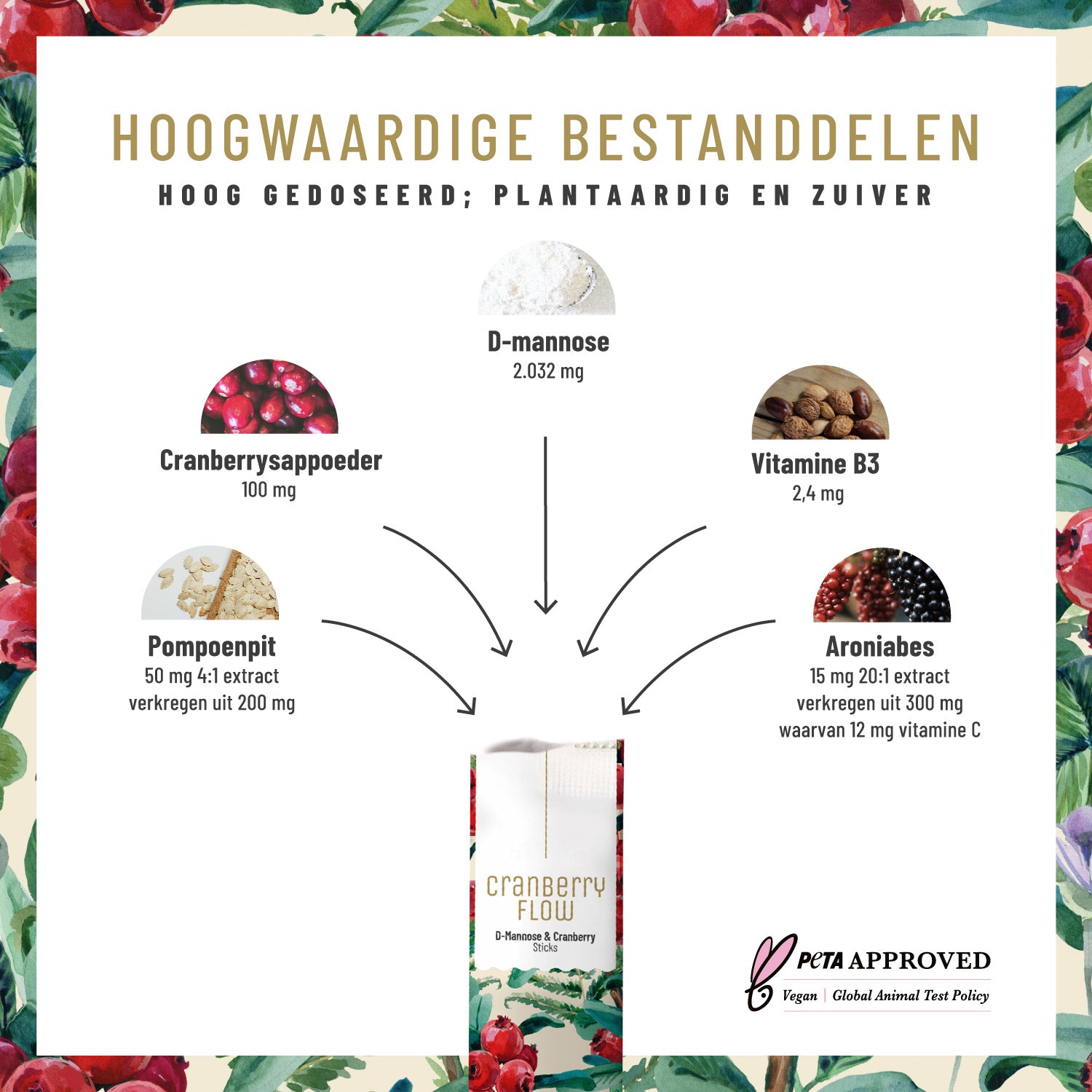 Beerenblase-Sticks D-Mannose NL Hochwertige Inhaltsstoffe