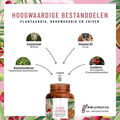Floraintima Milchsaeurebakterien cranberry vitamin b3 NL Hochw Inhaltsstoffe