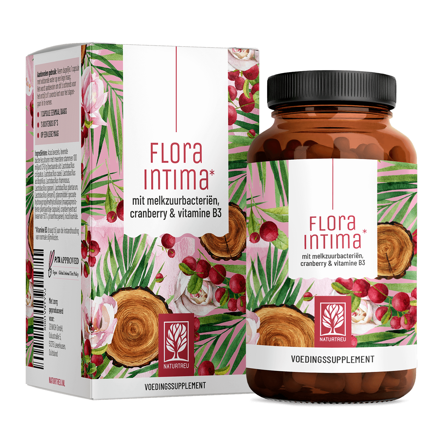 Floraintima Milchsaeurebakterien cranberry vitamin b3 NL Titelbild