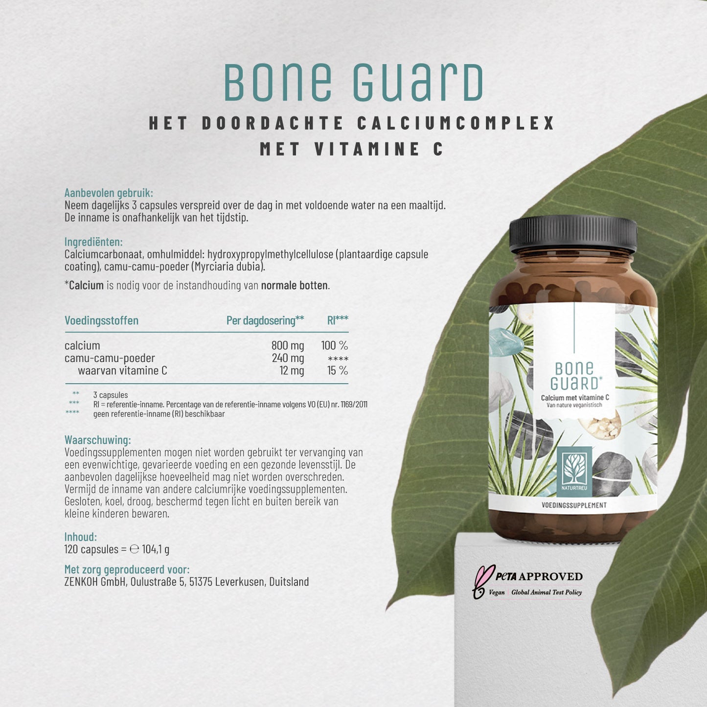 Knochenstark Calcium Vitamin C NL Etikett 01