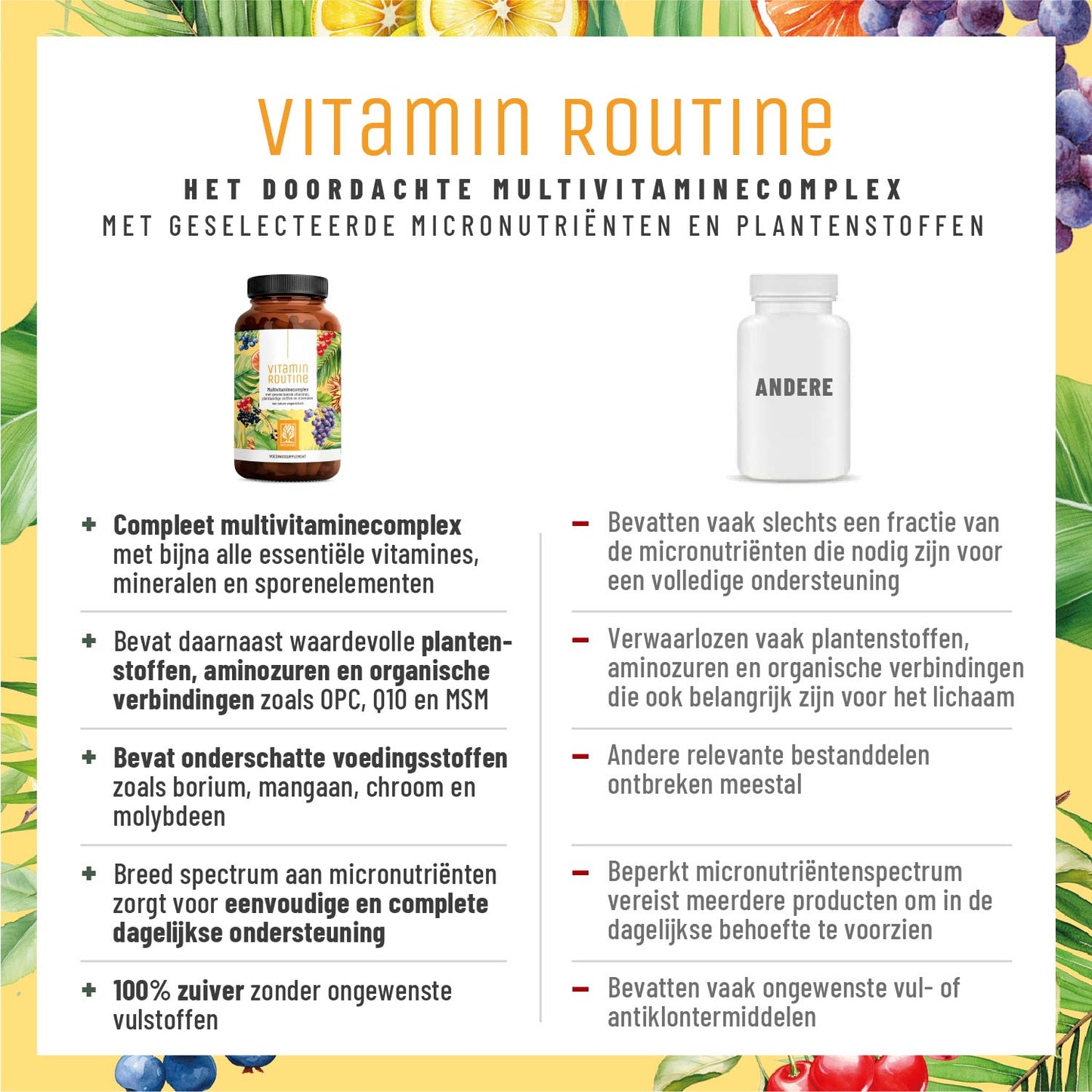 Vitaminquelle Multivitamin-Komplex NL Vergleichstabelle
